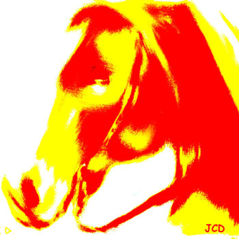 Digital Arts titled "My happy horse" by Jean-Claude Delhaise, Original Artwork, Digital Painting