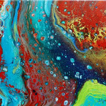 Peinture intitulée "Cascade cosmique" par Slydes, Œuvre d'art originale