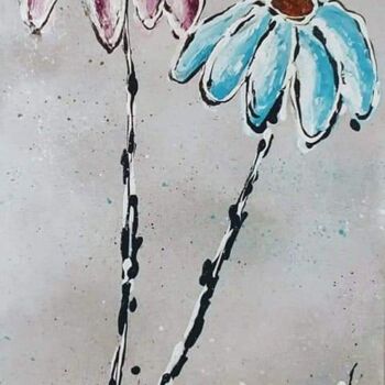 Peinture intitulée "Fleurs 2" par Jean-Claude Latour, Œuvre d'art originale, Acrylique Monté sur Châssis en bois