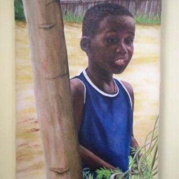Pintura titulada "Jeune Sénégalais" por Jean-Claude Latour, Obra de arte original, Acrílico