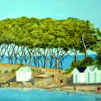 绘画 标题为“La plage-des-dames…” 由Lebreton-Hays, 原创艺术品, 油