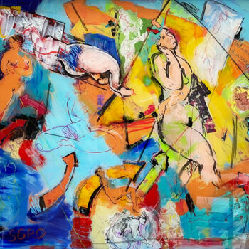 Pintura titulada "Confidential Dialog" por Jean-Claude Sgro, Obra de arte original, Acrílico Montado en Bastidor de camilla…