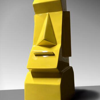 Скульптура под названием "Moaï de l'île de Pâ…" - Jean-Claude Singla, Подлинное произведение искусства, Металлы