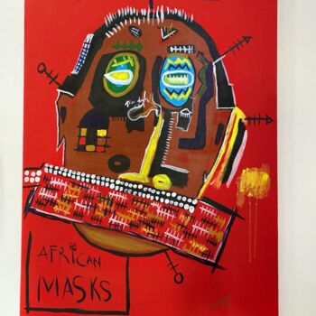 Pittura intitolato "Africa Mask" da Jean-Daniel Oli, Opera d'arte originale, Acrilico