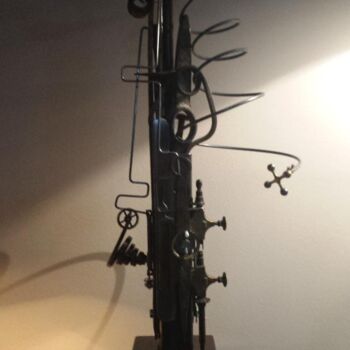 Sculpture intitulée "metal et vertical 2" par Jean Huard, Œuvre d'art originale, Fil de fer