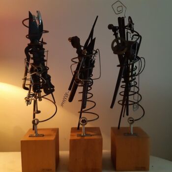 Sculpture titled "trio" by Jean Huard, Original Artwork, Stainless Steel