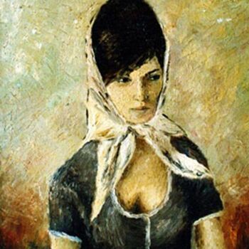 Painting titled "Jeune fille au foul…" by Jean Duran, Original Artwork