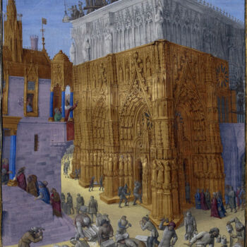 Painting titled "Construction of the…" by Jean Fouquet, Original Artwork, Oil