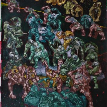 Картина под названием "Homogene 64" - Jean Francois Bottollier, Подлинное произведение искусства, Акрил