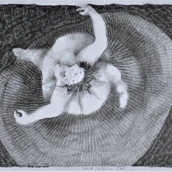 Dibujo titulada "Black Ballerine 17" por Jean Francois Bottollier, Obra de arte original, Lápiz