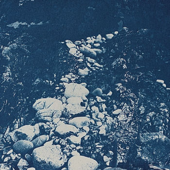 Fotografie getiteld "Blue rocks 1" door Jean-François Frelin (Mindu), Origineel Kunstwerk, Film fotografie