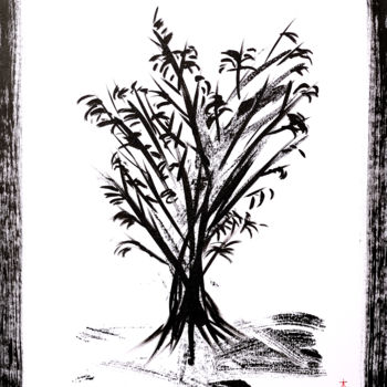 Desenho intitulada "Racines 2" por Jean-François Frelin (Mindu), Obras de arte originais, Tinta
