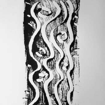 Prenten & gravures getiteld "Totem XVI" door Jean-François Frelin (Mindu), Origineel Kunstwerk, Inkt