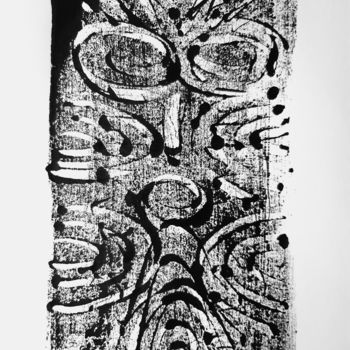 Obrazy i ryciny zatytułowany „Totem XIII” autorstwa Jean-François Frelin (Mindu), Oryginalna praca, Monotypia