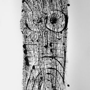 Gravures & estampes intitulée "Totem XI" par Jean-François Frelin (Mindu), Œuvre d'art originale, Monotype
