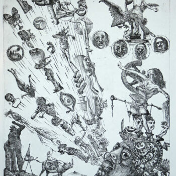 "Le Grand Salvador" başlıklı Baskıresim Jean-François Jullien tarafından, Orijinal sanat, Gravür