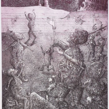Estampas & grabados titulada "Les privés de lumiè…" por Jean-François Jullien, Obra de arte original, Grabado