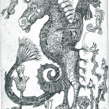 Incisioni, stampe intitolato "Bestiaire fantasque…" da Jean-François Jullien, Opera d'arte originale, Acquaforte