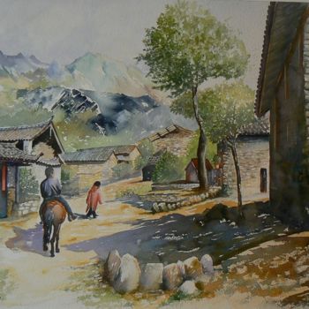 Pintura intitulada "sur les routes du Y…" por Jean-Francois Louvancourt, Obras de arte originais