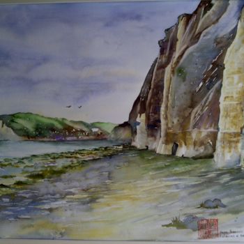 Painting titled "varengeville-1" by Jean-Francois Louvancourt, Original Artwork, Watercolor