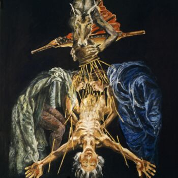 Malerei mit dem Titel "Nativité1988" von Jean François Poussard, Original-Kunstwerk, Öl