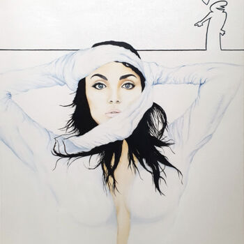 Malerei mit dem Titel "Blanc passion" von Jean-François Rousselot, Original-Kunstwerk, Öl Auf Keilrahmen aus Holz montiert