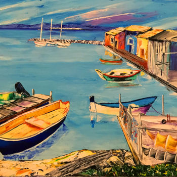 Painting titled "La pointe courte" by Jean Gony, Original Artwork, Oil