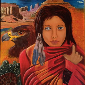 Pintura intitulada "Navajo.jpg" por Jean Gony, Obras de arte originais, Óleo