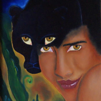 Peinture intitulée "pantheres.jpg" par Jean Gony, Œuvre d'art originale, Huile