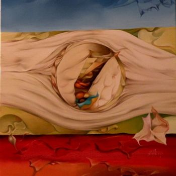 Peinture intitulée "une-foret-qui-cache…" par Jean Gounin, Œuvre d'art originale, Huile