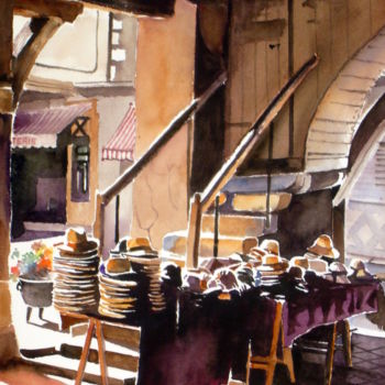 Painting titled "coin-de-bastide.jpg" by Jean Guy Dagneau, Original Artwork, Watercolor