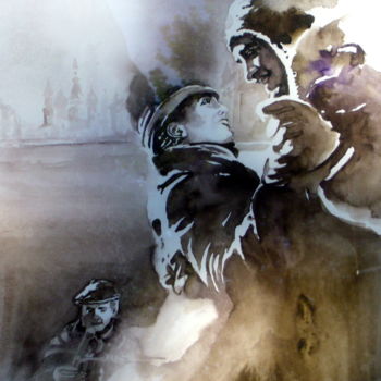 「valse-en-russie.jpg」というタイトルの絵画 Jean Guy Dagneauによって, オリジナルのアートワーク, 水彩画