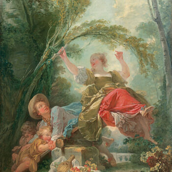 Painting titled "The See-Saw" by Jean-Honoré Fragonard, Original Artwork, Oil