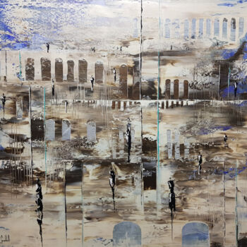 Painting titled "FORUM" by Jean-Humbert Savoldelli, Original Artwork, Acrylic Mounted on Wood Stretcher frame