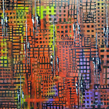 Schilderij getiteld "TRAM" door Jean-Humbert Savoldelli, Origineel Kunstwerk, Acryl