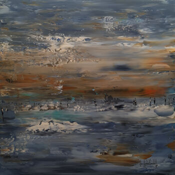 Painting titled "VENT DE SABLE" by Jean-Humbert Savoldelli, Original Artwork, Acrylic Mounted on Wood Stretcher frame