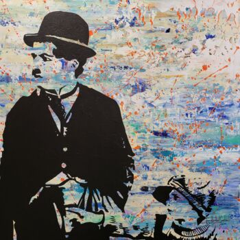 Painting titled "CHARLIE & THE KID" by Jean-Humbert Savoldelli, Original Artwork, Acrylic Mounted on Wood Stretcher frame