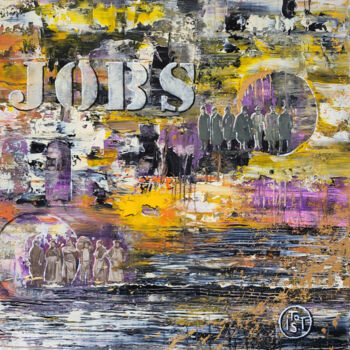 Painting titled "JOBS (signature TO…" by Jean-Humbert Savoldelli, Original Artwork, Acrylic Mounted on Wood Stretcher frame