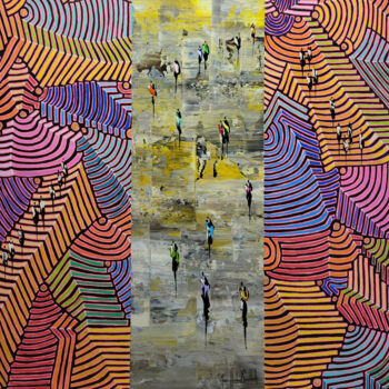 "COHABITATION" başlıklı Tablo Jean-Humbert Savoldelli tarafından, Orijinal sanat, Akrilik Ahşap Sedye çerçevesi üzerine mont…