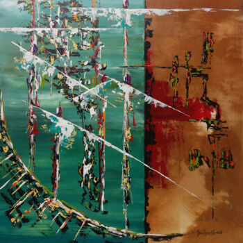 Painting titled "cotonou" by Jean-Humbert Savoldelli, Original Artwork, Oil