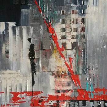 Painting titled "rouge-silence" by Jean-Humbert Savoldelli, Original Artwork, Acrylic