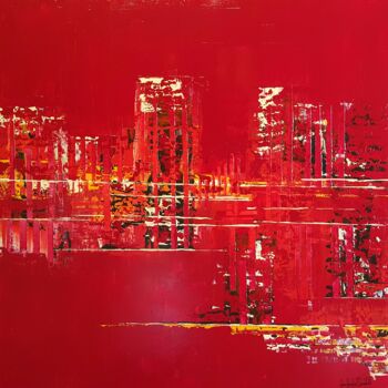 Malerei mit dem Titel "china-town" von Jean-Humbert Savoldelli, Original-Kunstwerk, Acryl