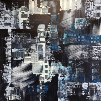 Malerei mit dem Titel "4-days-a-week-blue" von Jean-Humbert Savoldelli, Original-Kunstwerk, Acryl