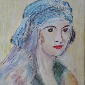 Schilderij getiteld "Femme Peintre Russe…" door Jean-Jacques Gastaud, Origineel Kunstwerk, Pastel