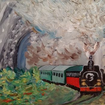 Pittura intitolato "Train 2" da Jean-Jacques Gastaud, Opera d'arte originale