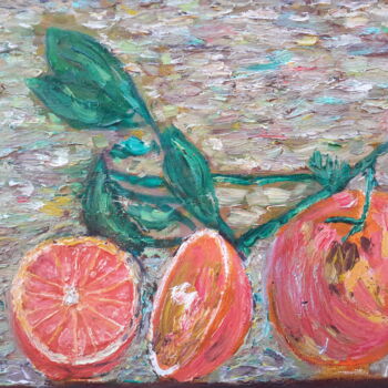 Painting titled "Oranges" by Jean-Jacques Gastaud, Original Artwork, Oil
