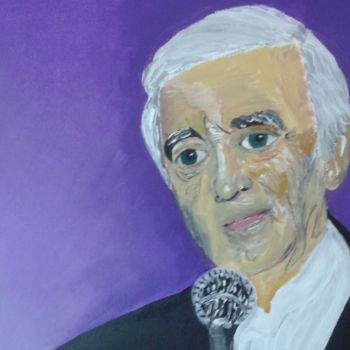 Schilderij getiteld "Aznavour" door Jean-Jacques Gastaud, Origineel Kunstwerk, Acryl