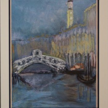 Painting titled "Venise  Rialto n° 1" by Jean-Jacques Gastaud, Original Artwork, Pastel