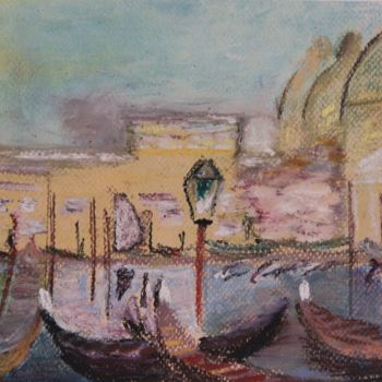Painting titled "Venise  la lagune" by Jean-Jacques Gastaud, Original Artwork, Pastel