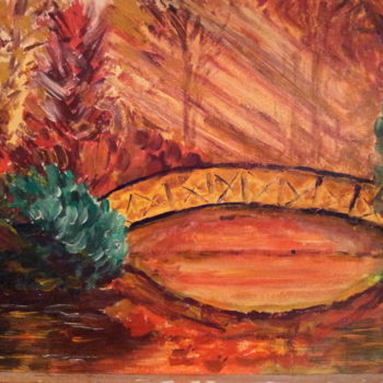 Painting titled "paysage  d'automne" by Jean-Jacques Gastaud, Original Artwork, Acrylic